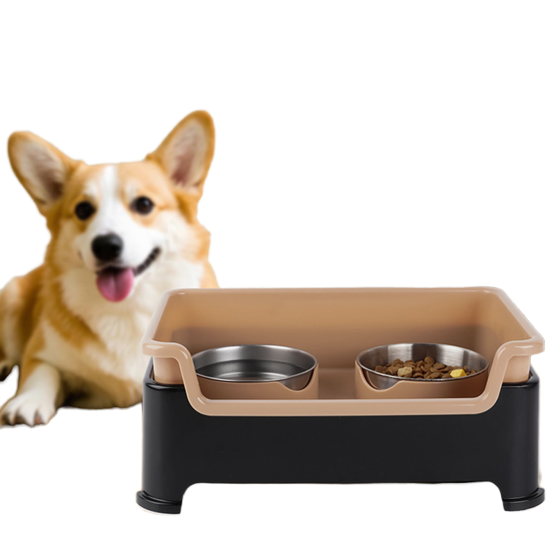 Elevated Pet Feeder Set Two Bowls
