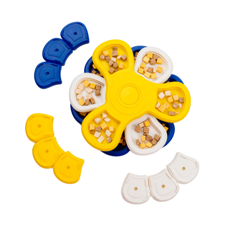 Rotating Pet Feeder With Hidden Compartments
