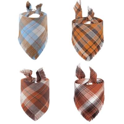 Thanksgiving Pet Bandana With Classic Plaid 01