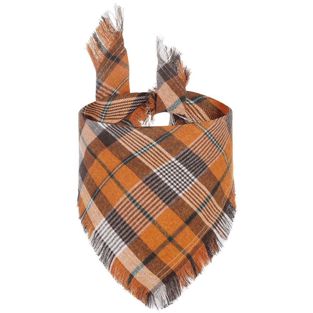 Thanksgiving Pet Bandana With Classic Plaid