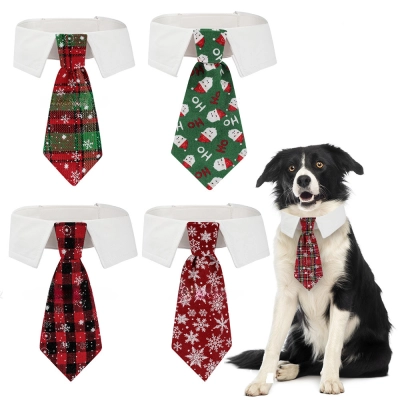 Christmas Dog Bow Tie With Snowflake Pattern 01
