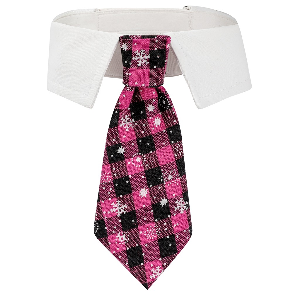 Christmas Dog Bow Tie With Snowflake Pattern