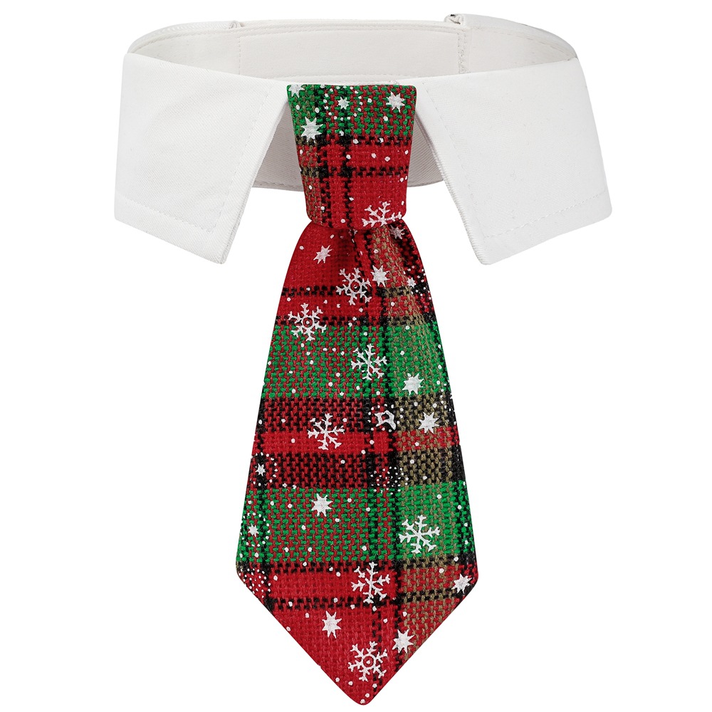 Christmas Dog Bow Tie With Snowflake Pattern