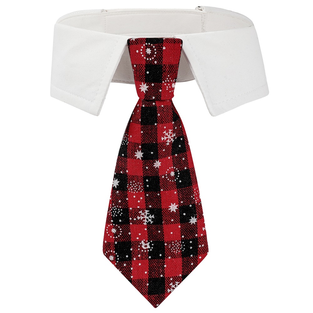 Christmas Dog Bow Tie With Snowflake Pattern