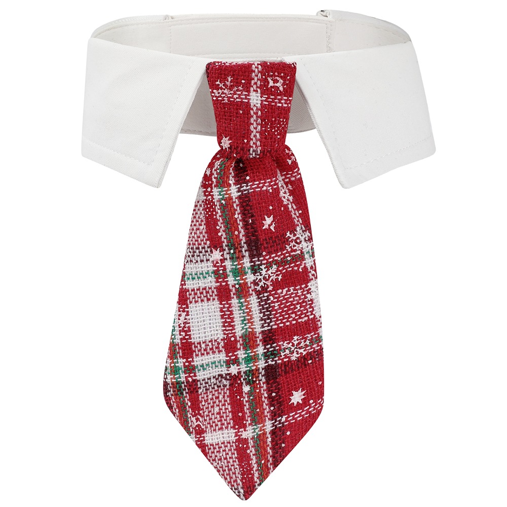 Christmas Dog Bow Tie With Snowflake Pattern