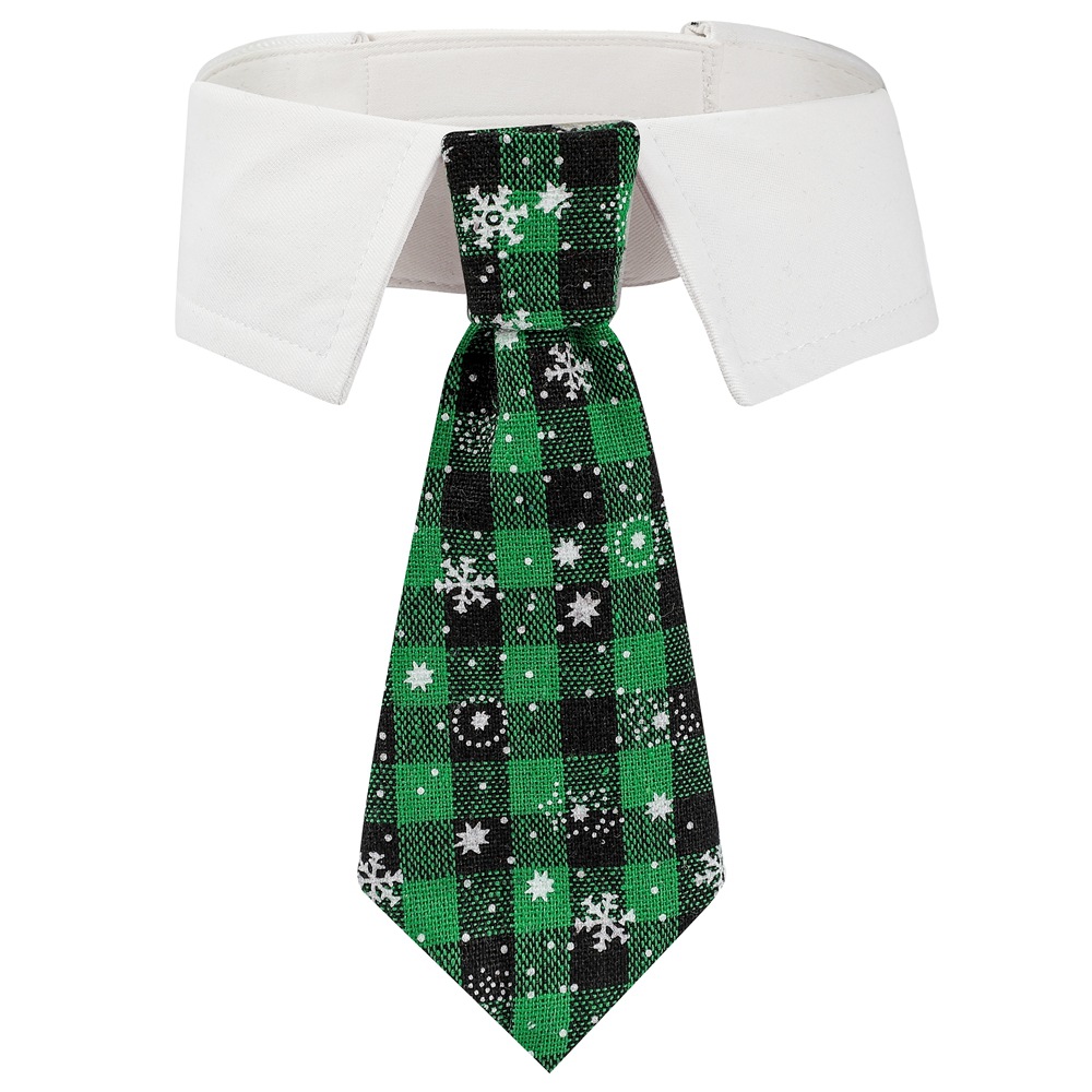 Christmas Dog Bow Tie With Snowflake Pattern