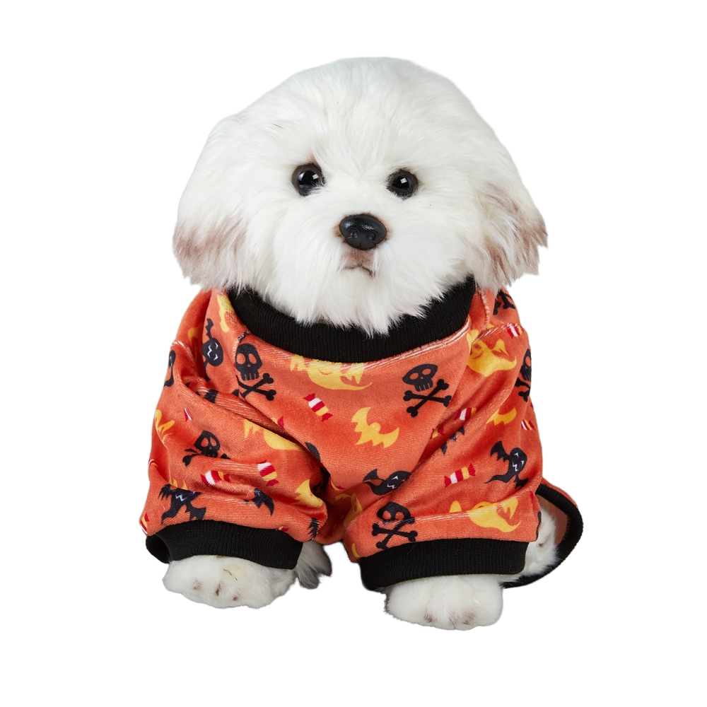 Halloween Pet Costume With Pumpkin Bat Prints