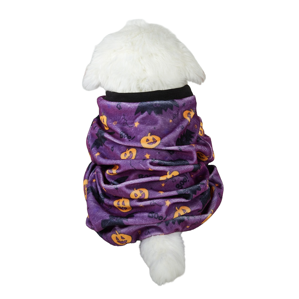 Halloween Pet Costume With Pumpkin Bat Prints