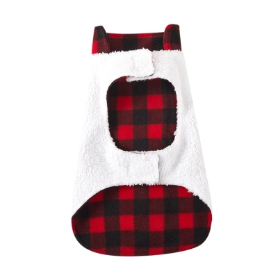 Reversible Dog Vest Plaid Outer Fleece Lining 02