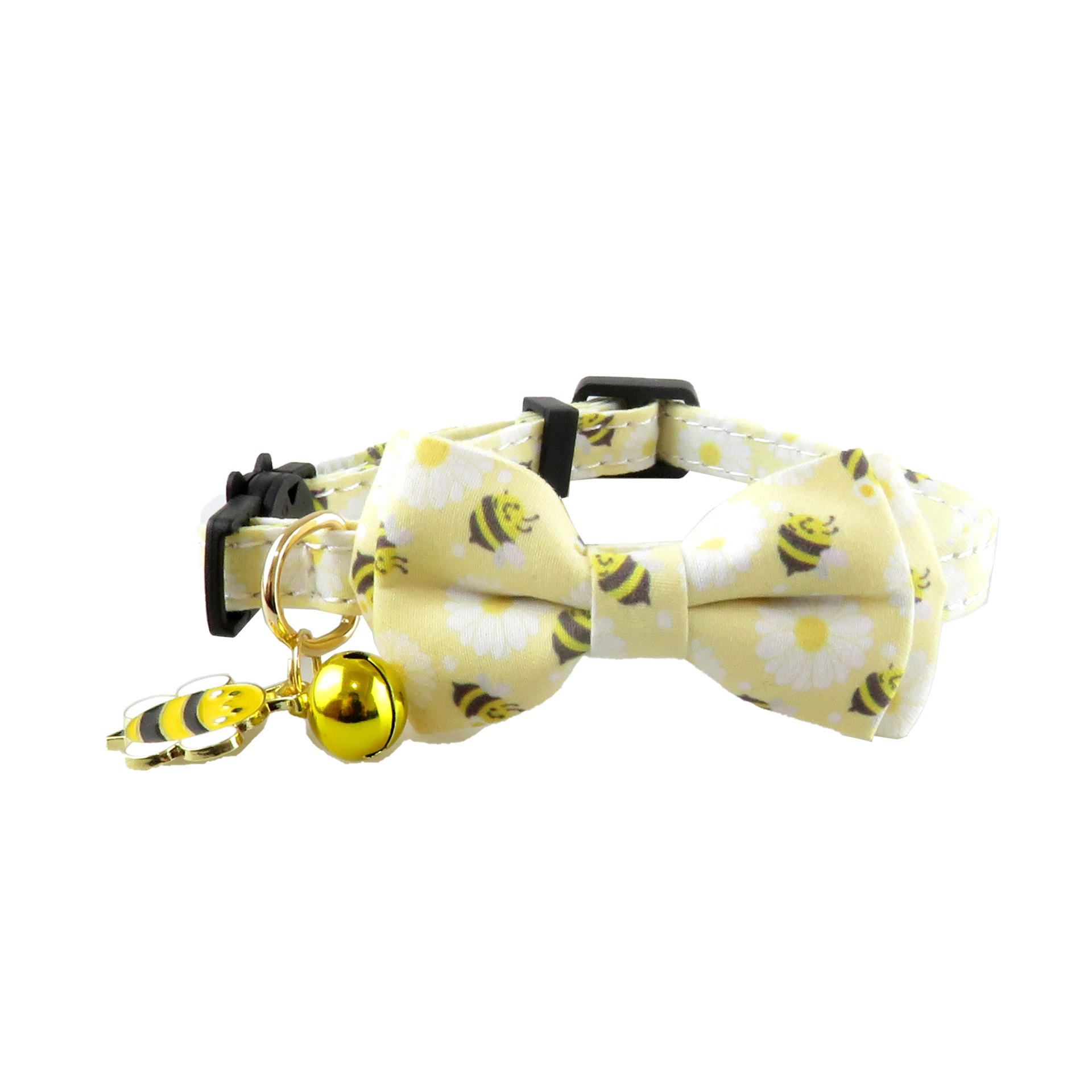 Daisy Bee Pet Collar With Bow Bell Charm
