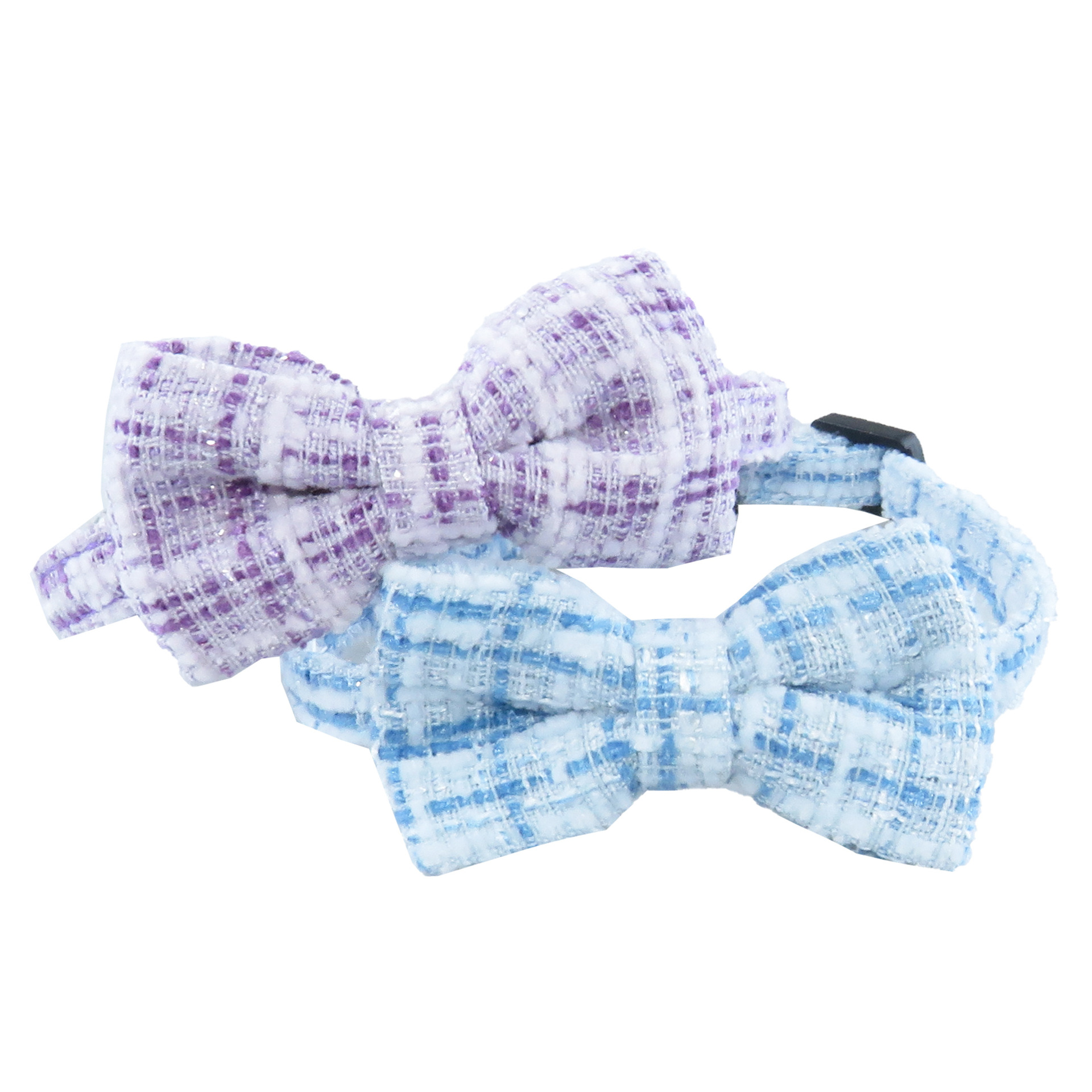 Tweed Pet Collar With Bow Bell Charm