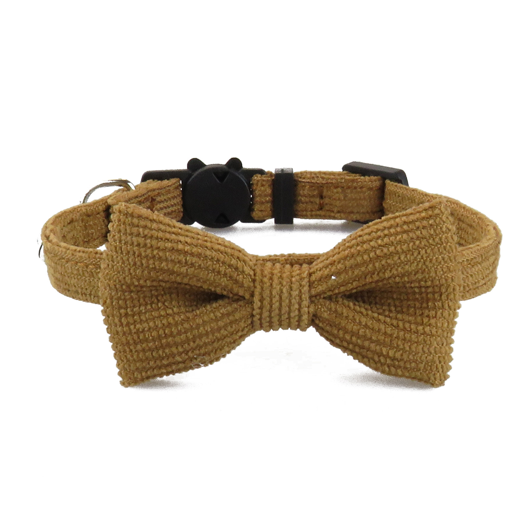 Corduroy Pet Collar With Cat Face Buckle
