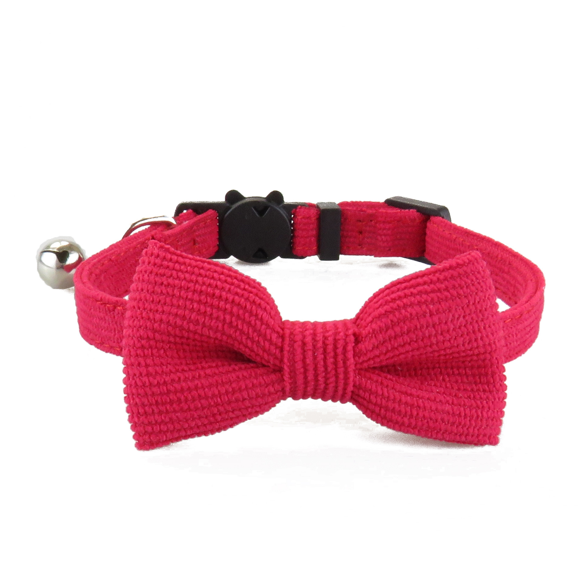 Corduroy Pet Collar With Cat Face Buckle
