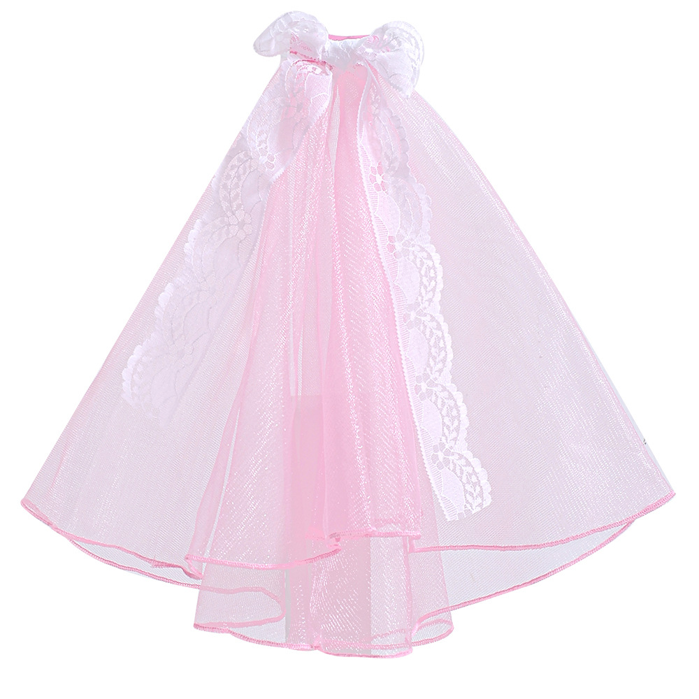 Pet Wedding Veil With Lace Bow Design