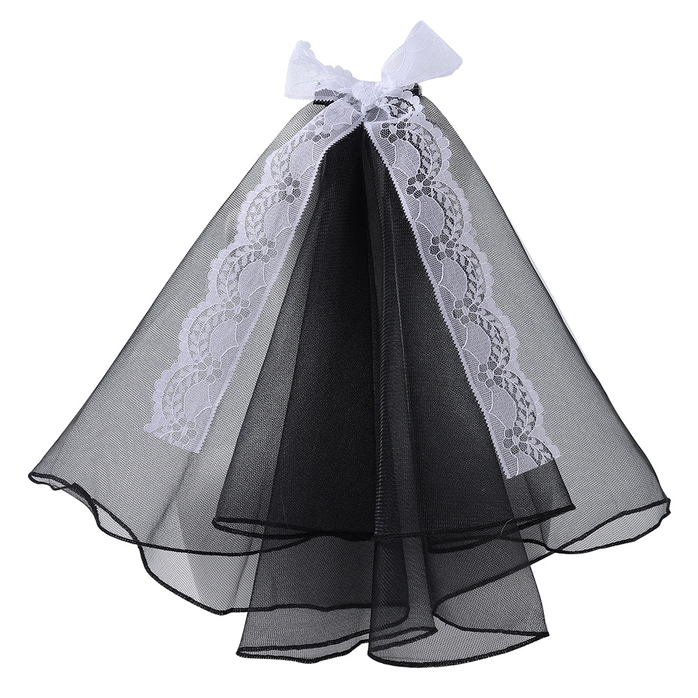 Pet Wedding Veil With Lace Bow Design