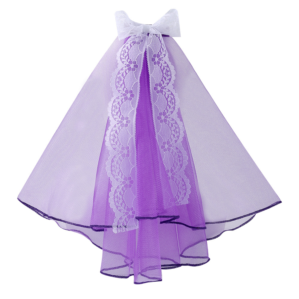 Pet Wedding Veil With Lace Bow Design