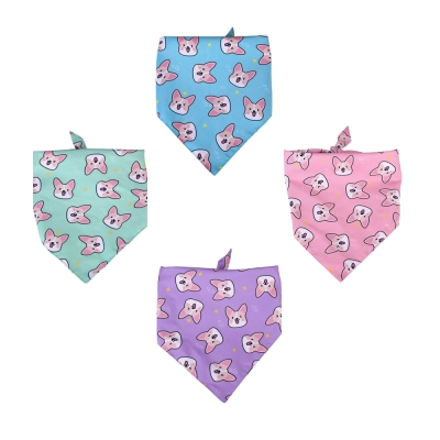 Reversible Pet Bandana With Cute Dog Pattern 01