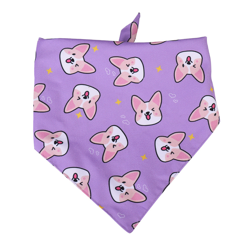 Reversible Pet Bandana With Cute Dog Pattern