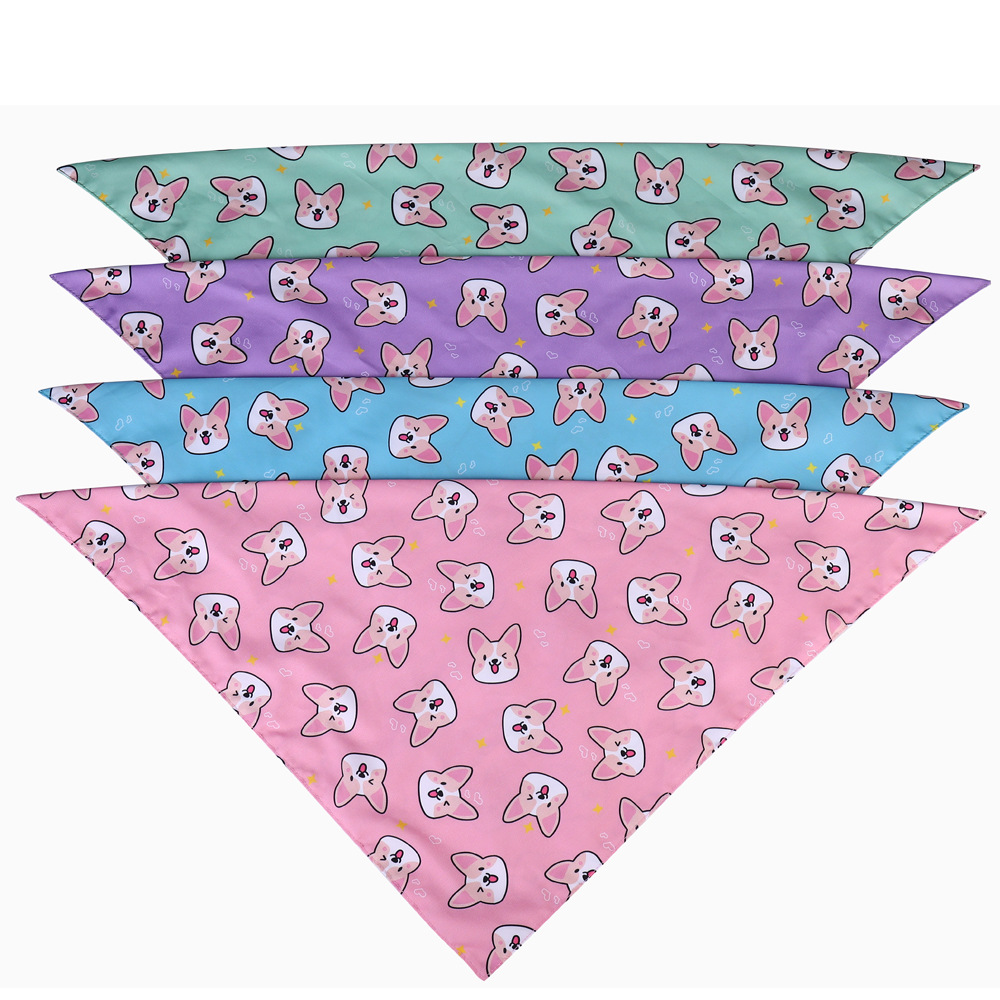 Reversible Pet Bandana With Cute Dog Pattern