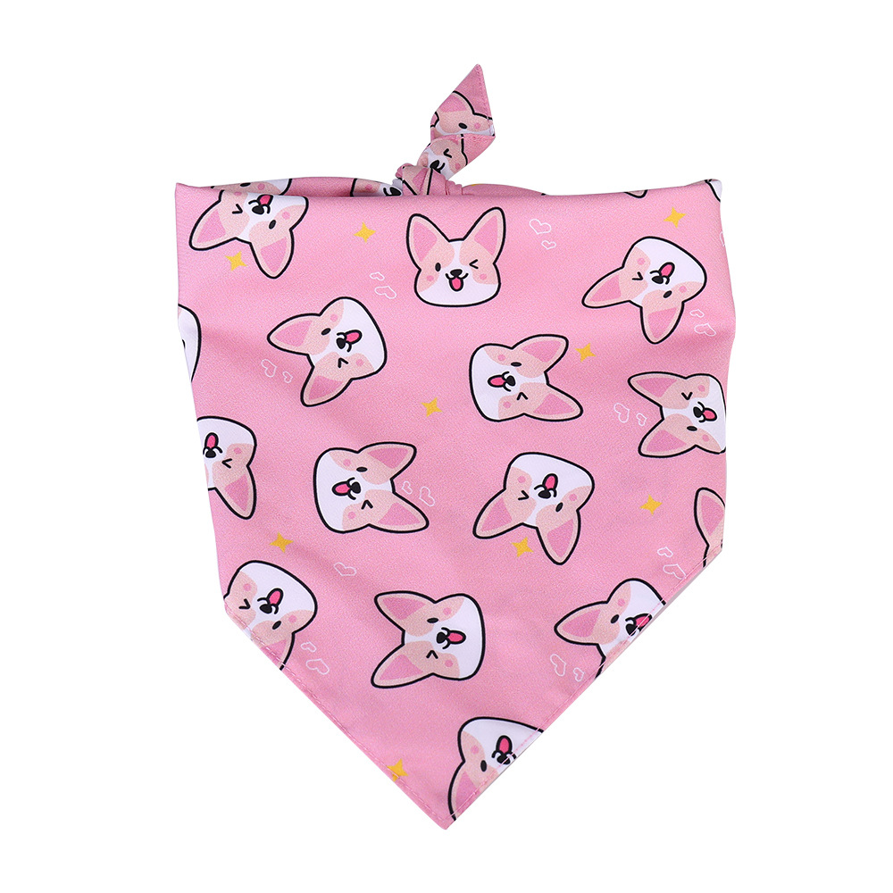 Reversible Pet Bandana With Cute Dog Pattern