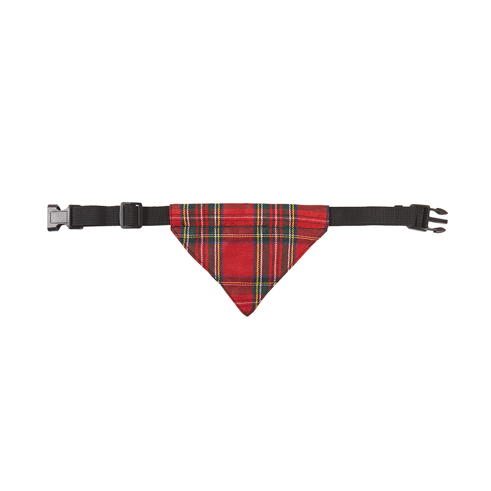 Plaid Pet Bandana With Secure Snap Button