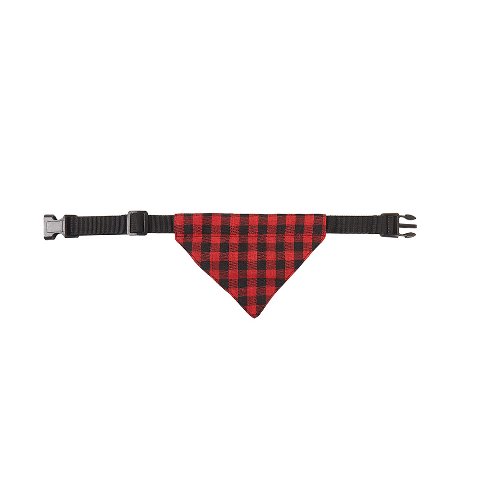 Plaid Pet Bandana With Secure Snap Button
