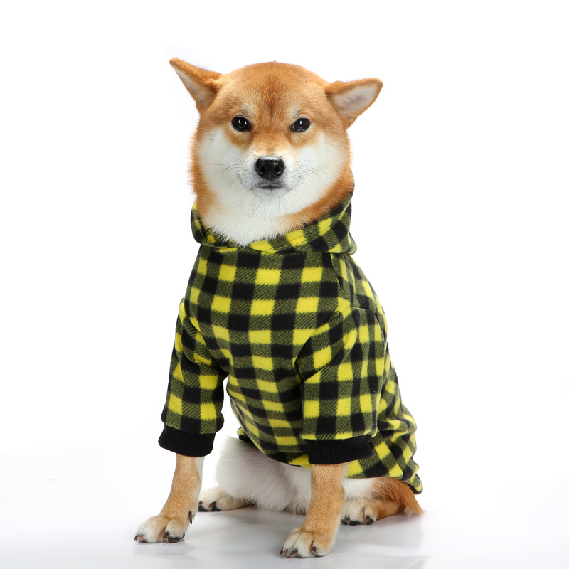 Christmas Pet Hoodie With Plaid Pattern