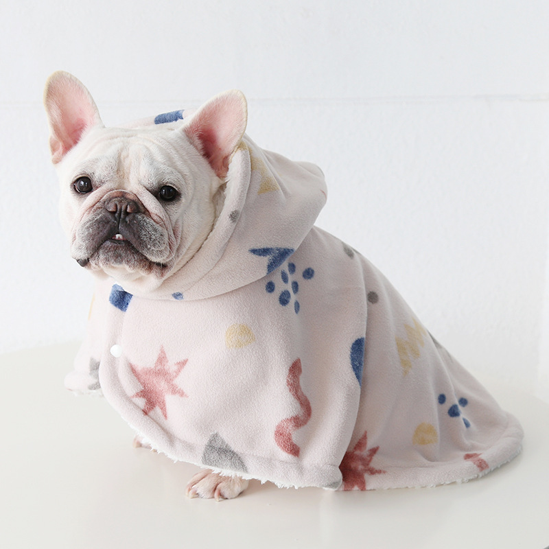 Bone Cape Robe For Dogs Warm Winter Wear
