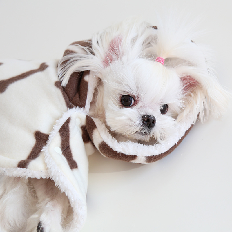 Bone Cape Robe For Dogs Warm Winter Wear