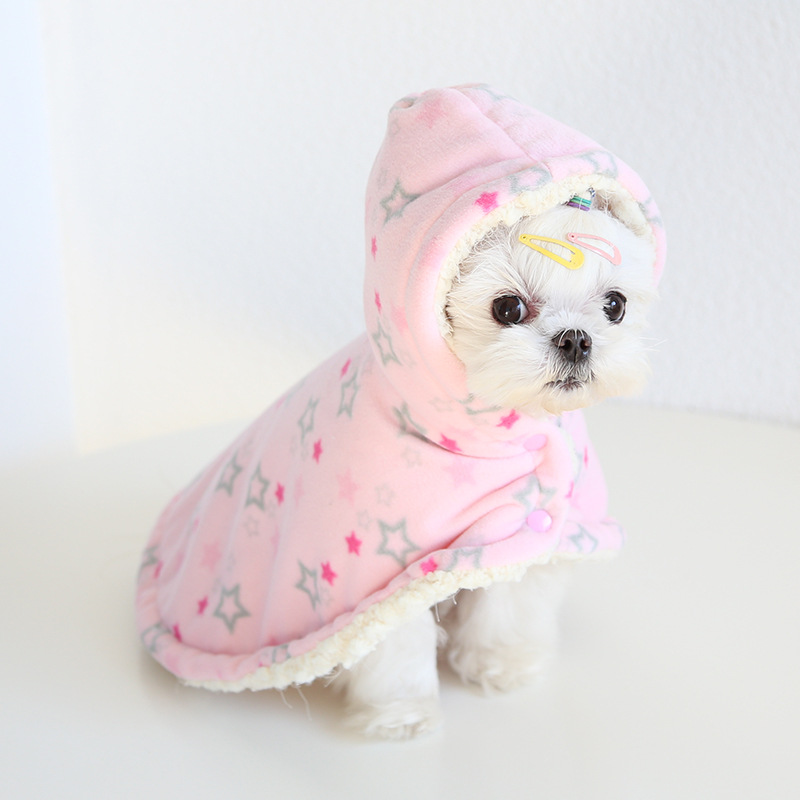 Bone Cape Robe For Dogs Warm Winter Wear
