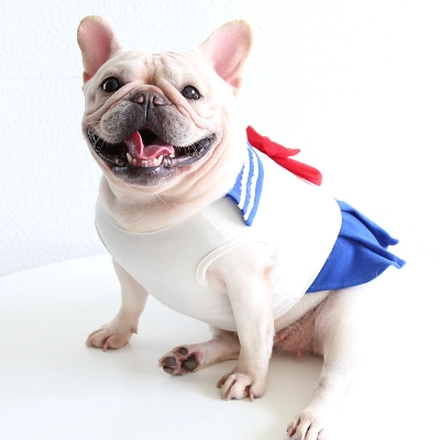 Sailor Style Pet Dress With Red Bow 01