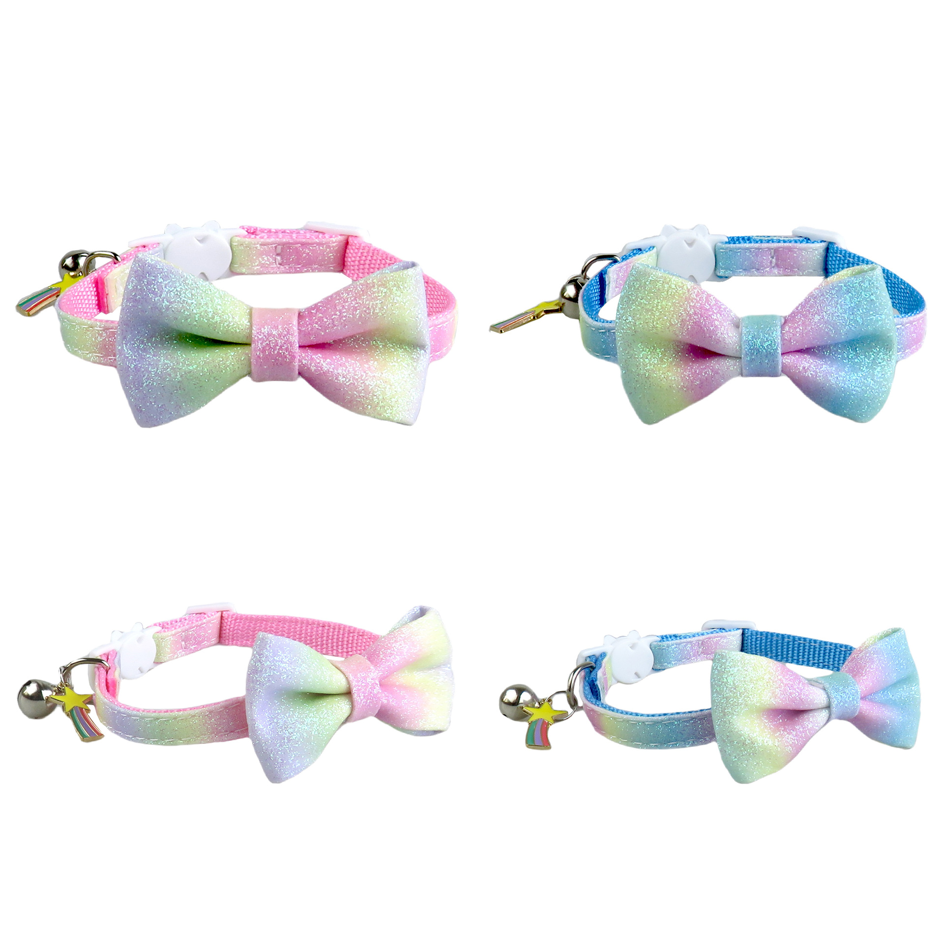 Ombre Sparkle Pet Collar With Bow Charm