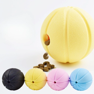 Squeaky Basketball Dog Toy With Treat Hole 01