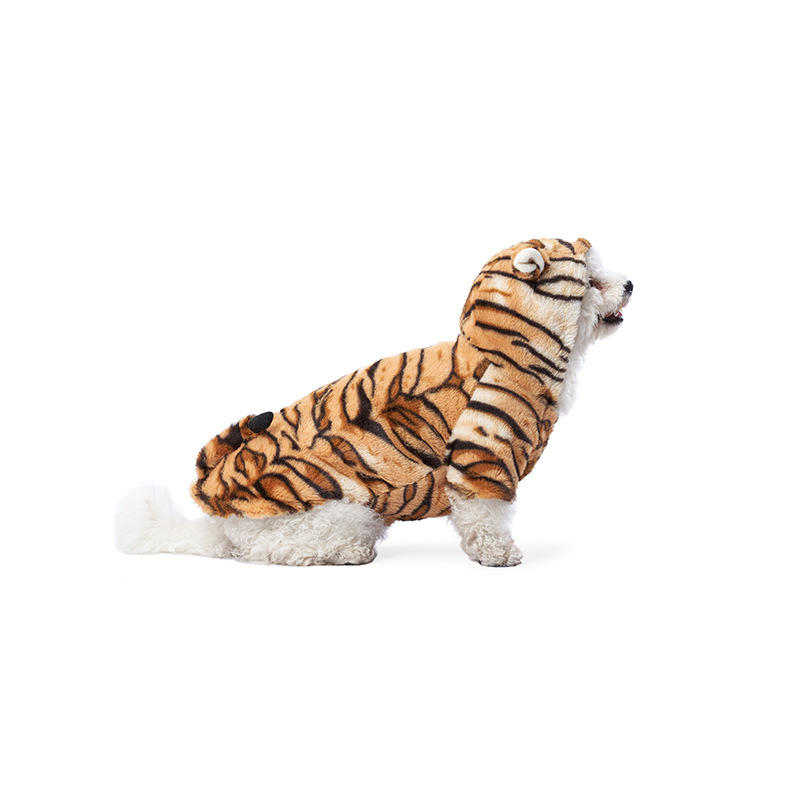 Tiger Print Pet Costume Halloween Dog Cat Apparel