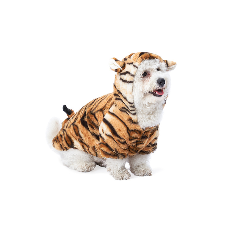 Tiger Print Pet Costume Halloween Dog Cat Apparel