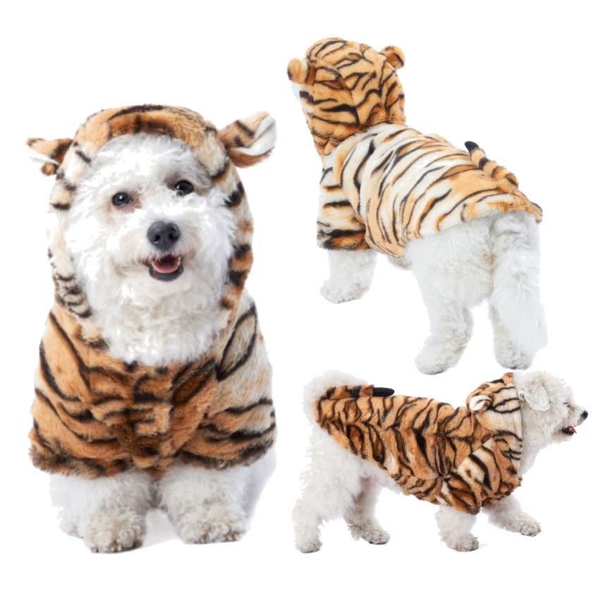 Tiger Print Pet Costume Halloween Dog Cat Apparel