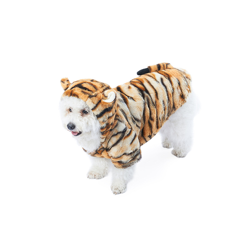 Tiger Print Pet Costume Halloween Dog Cat Apparel