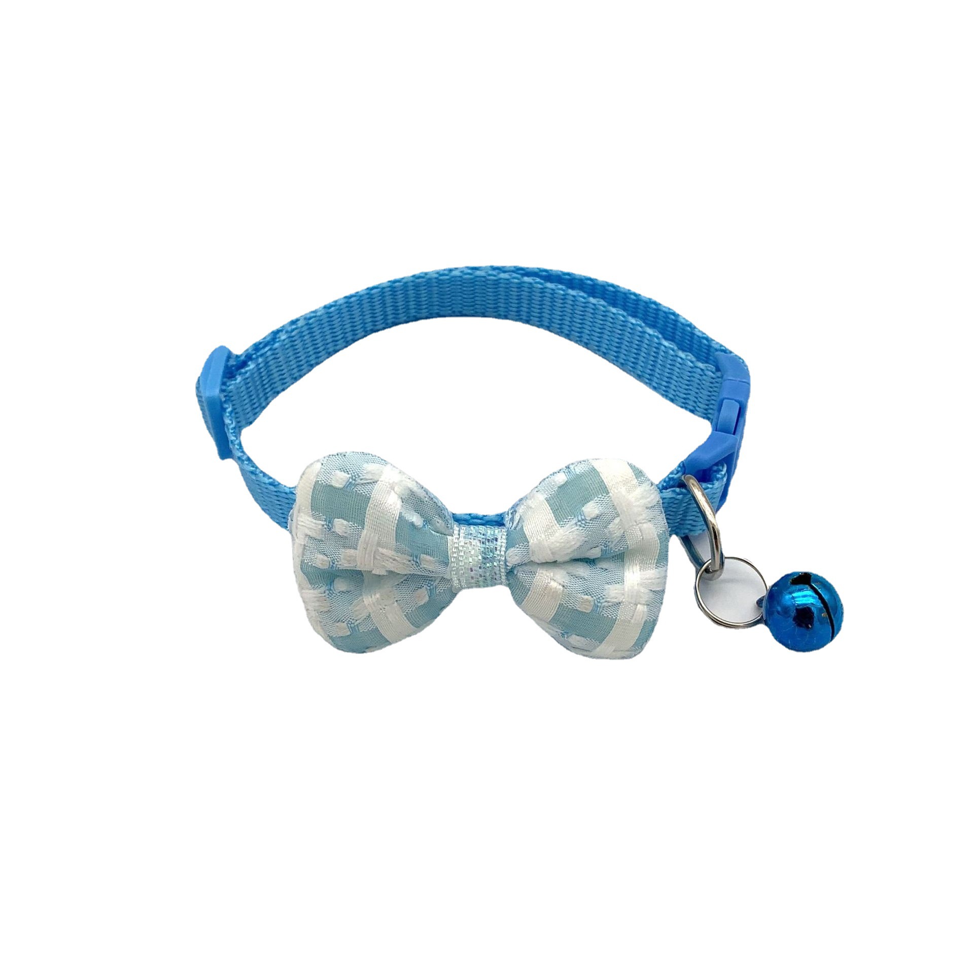 Plaid Bow Bell Collar For Cats Dogs