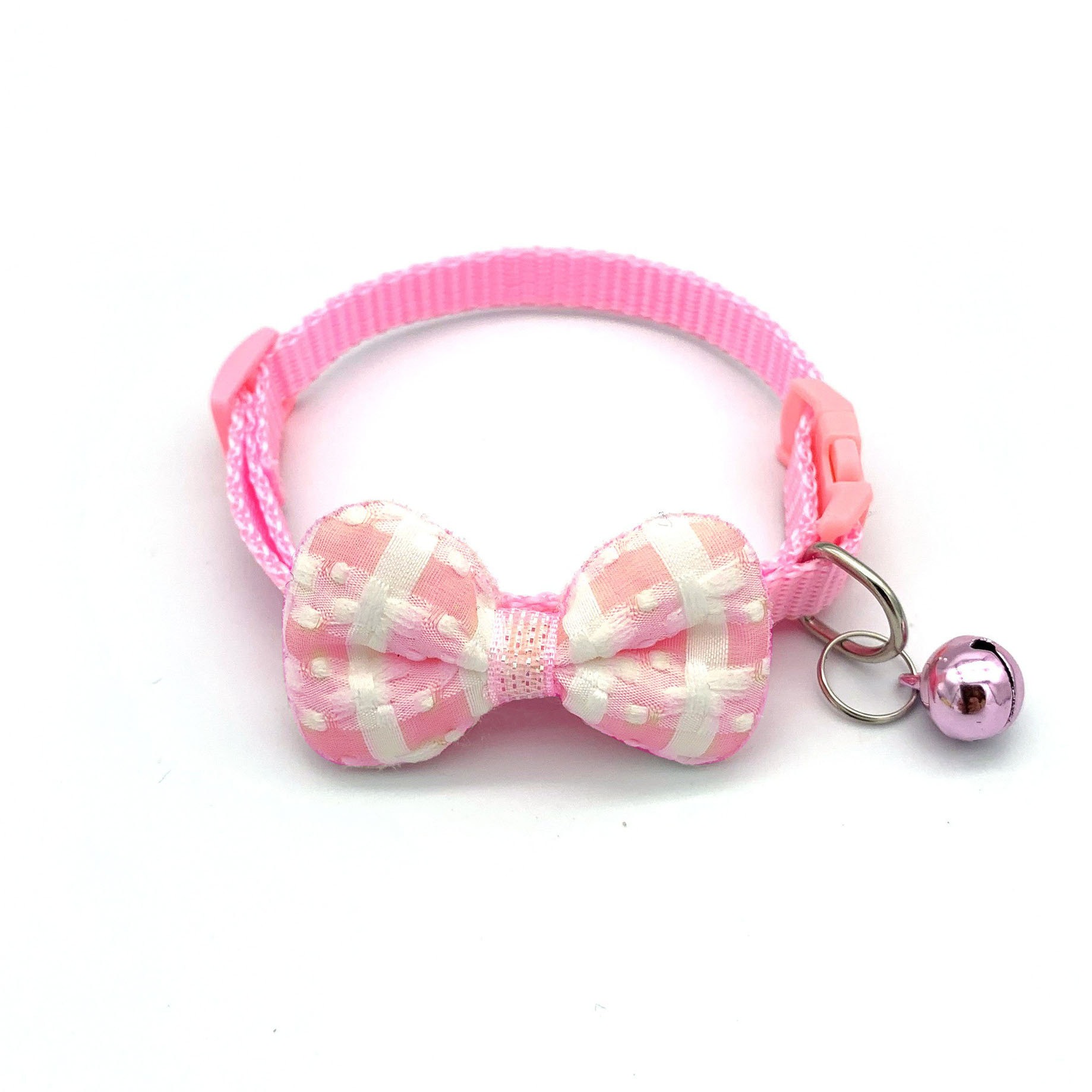 Plaid Bow Bell Collar For Cats Dogs
