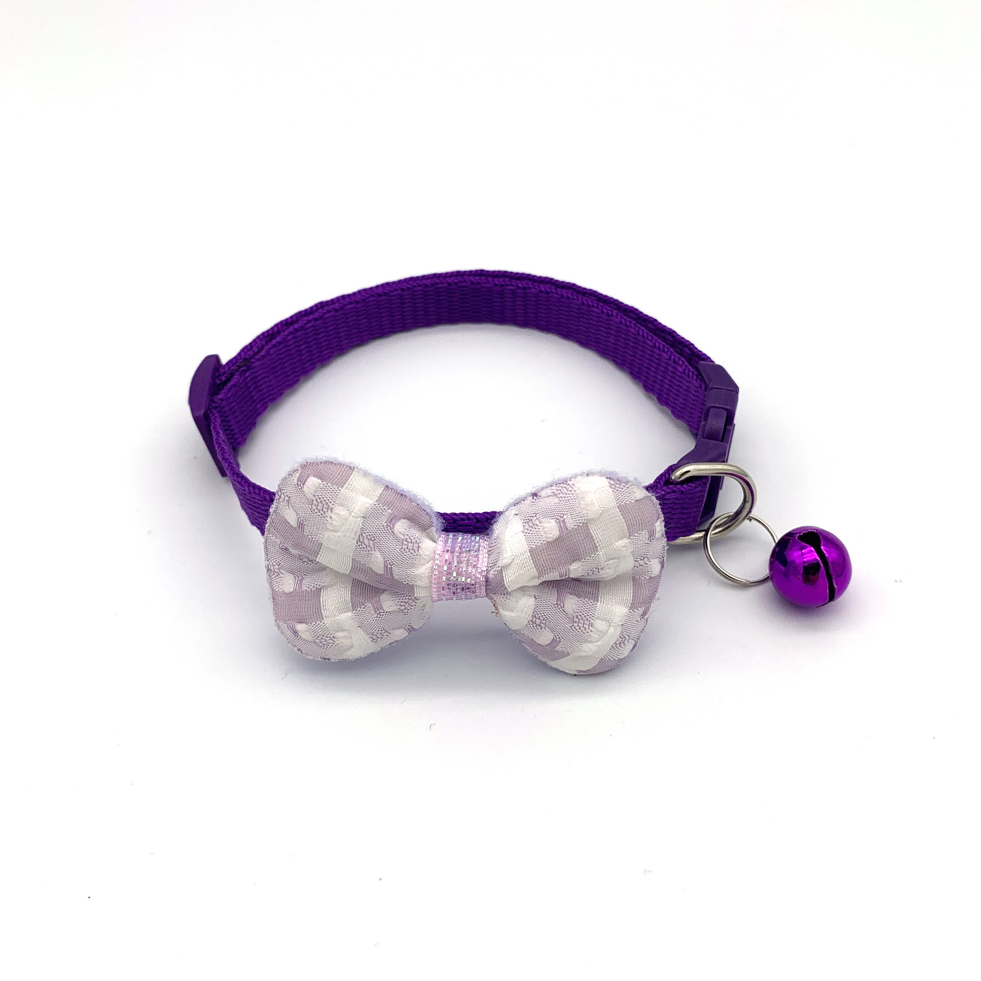 Plaid Bow Bell Collar For Cats Dogs