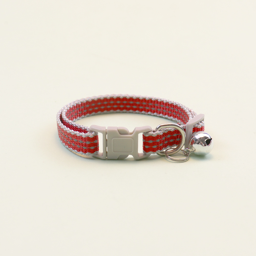 Reflective Nylon Collar With Bell For Pets