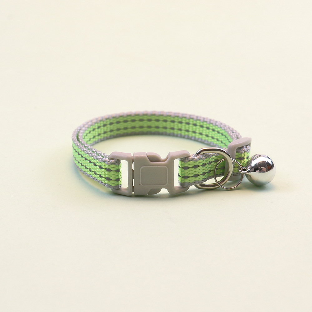 Reflective Nylon Collar With Bell For Pets
