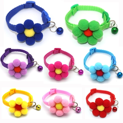 Sunflower Bow Tie Pet Collar with Bell 01