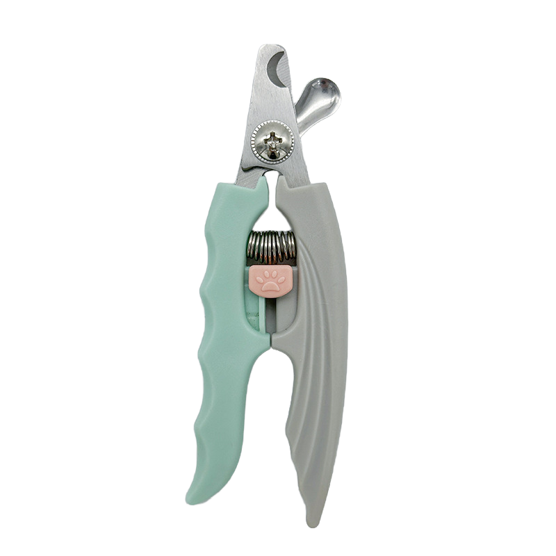 Stainless Steel Pet Nail Clipper with Paw Print Design