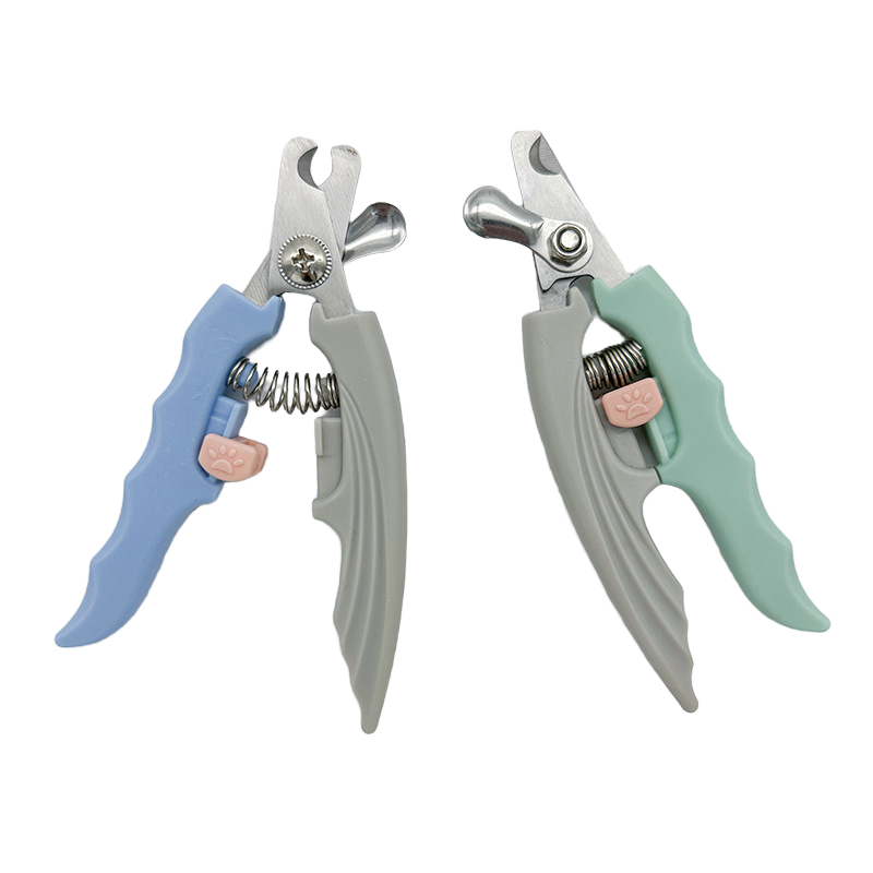 Stainless Steel Pet Nail Clipper with Paw Print Design