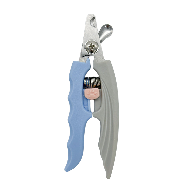 Stainless Steel Pet Nail Clipper with Paw Print Design
