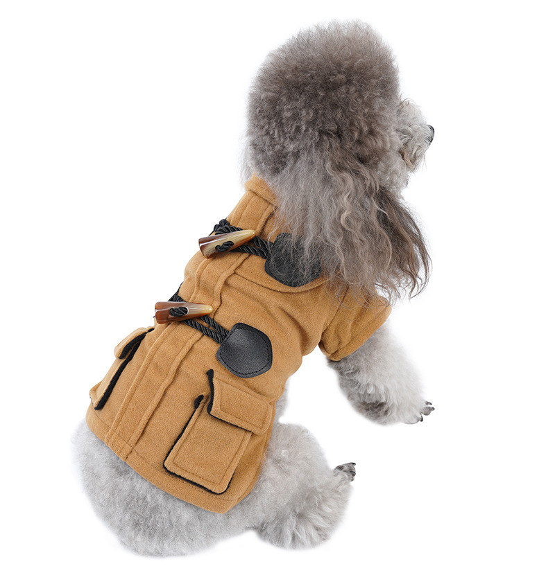 Classic Brown Pet Coat Warm Fleece Lined Design