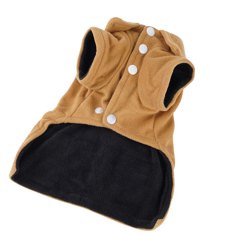 Classic Brown Pet Coat Warm Fleece Lined Design