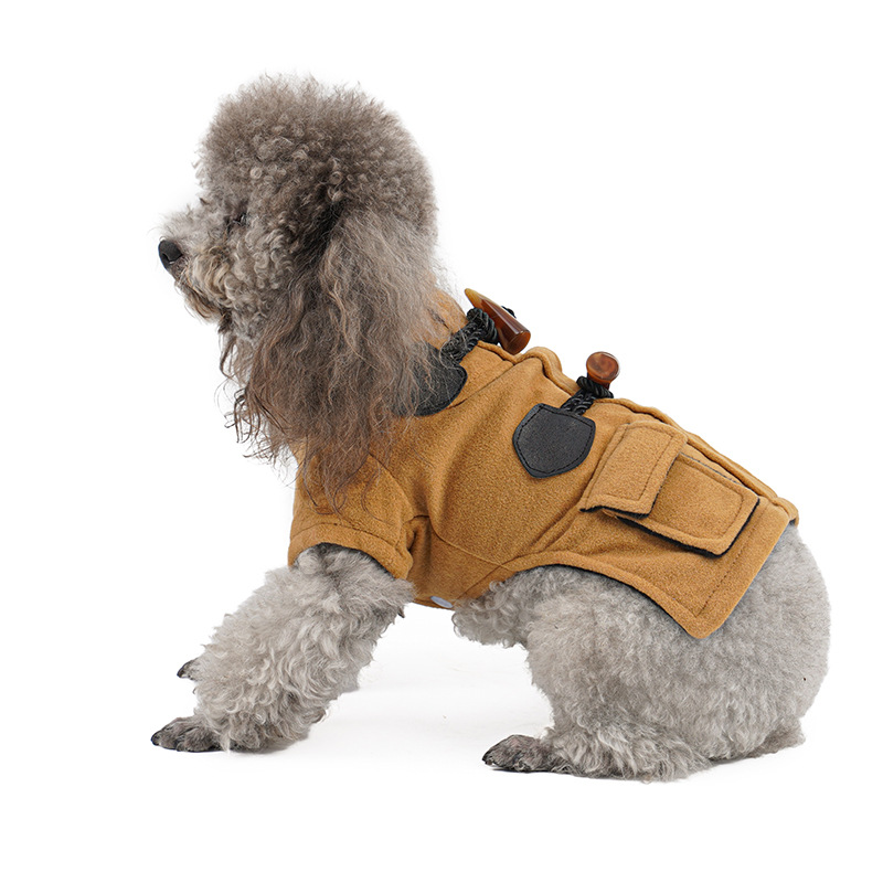 Classic Brown Pet Coat Warm Fleece Lined Design