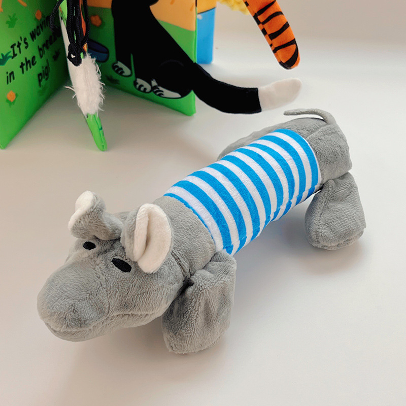 Cute Plush Duck Rhino Pig Squeaky Pet Toys